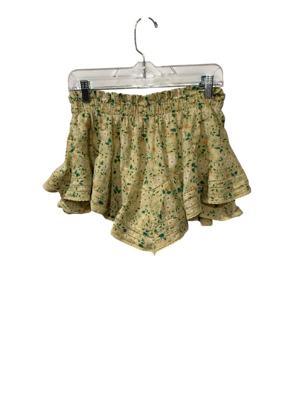 Aerie Rock n Ruffle Yellow Skort Womens Size S Elastic Waist Lightweight